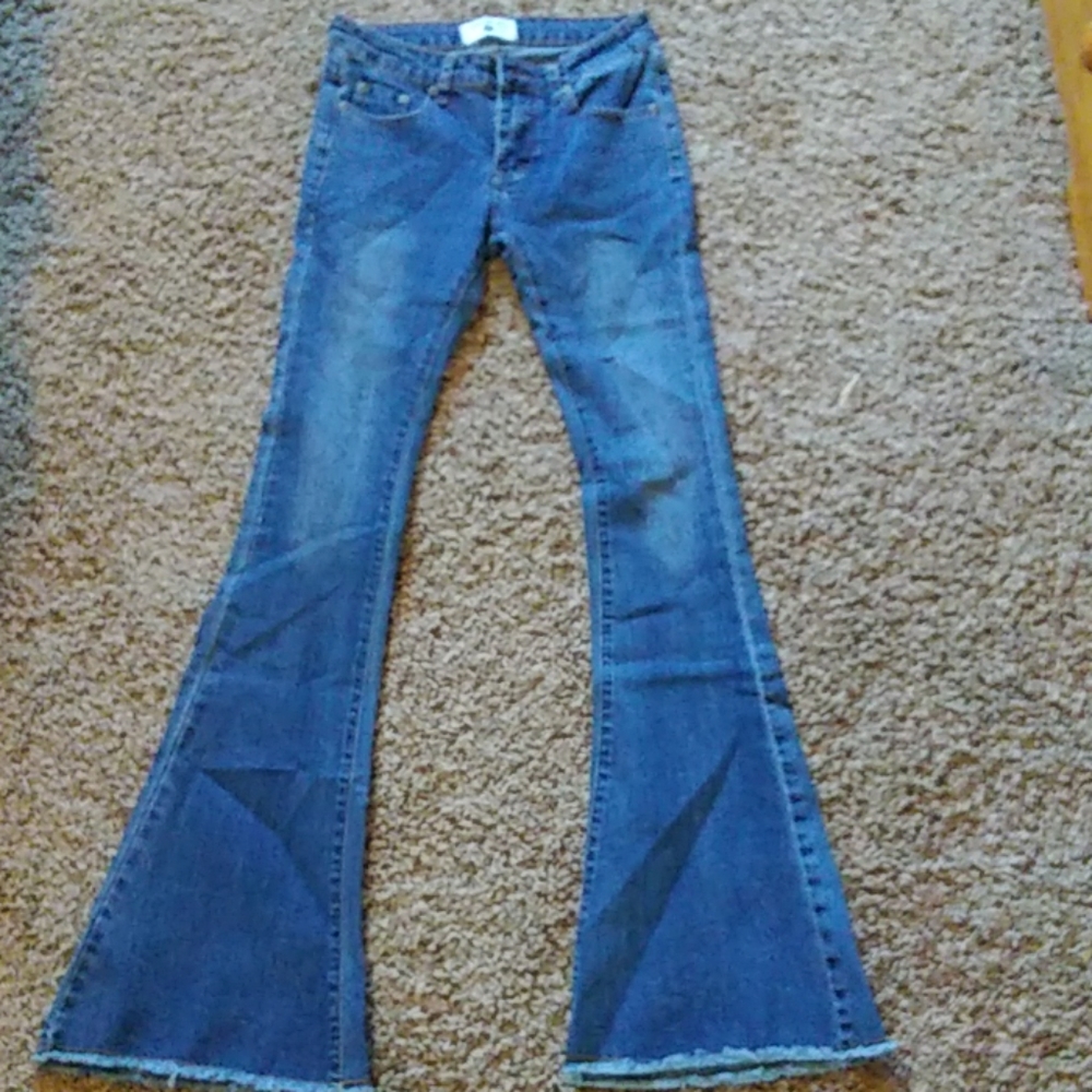Frayed bell bottoms